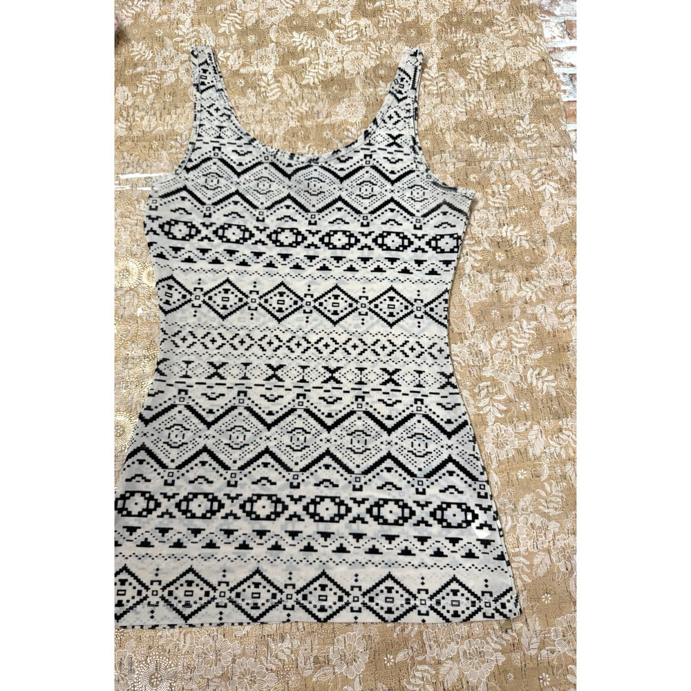 BKE Women's Sheer Beaded Top SZ M Multicolor Aztec Pattern Festival Boho Sleeve